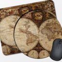 Dark Academia Mouse Pad Vintage World Map Design Custom Mouse Pad, Rectangle, 9.75" x 7.75"