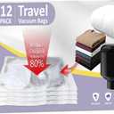 12 Pack Vacuum Storage Bags, Space Saver Bags, for Comforters and Blankets, Plush Toy, Vacuum Seal Bags for Clothing (3 Jumbo/3 Large/3 Medium/3 Small) Vacuum Bags with Pump Electric