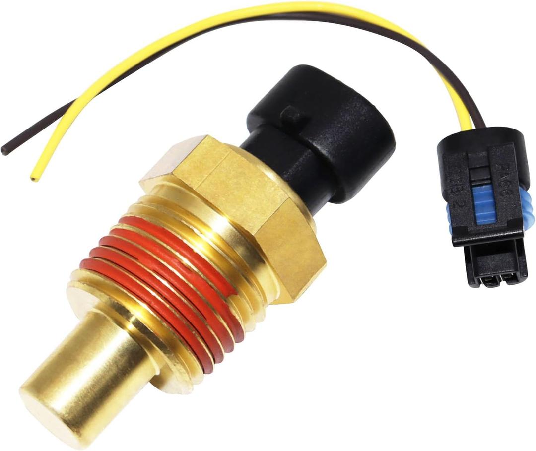 Temperature Sensor Sending Unit & Connector Pigtail Plug Q21-1002 Compatible with Peterbilt 379 Kenworth T600A T800 Differential Oil Temp Temperature Sensor Q211001 505-5401
