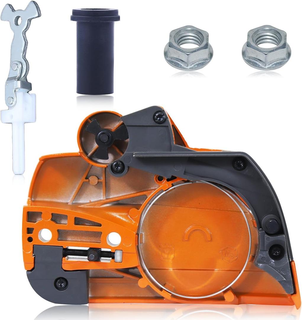 537286301 Chainsaw Clutch Cover with Brake for Husqvarna 455 460 Rancher 461Chainsaw, 455 Clutch Cover Joint Knee Repair Kit with Bar Nut Guide Bushing Chainsaw Spare Parts Replace 5372863-01