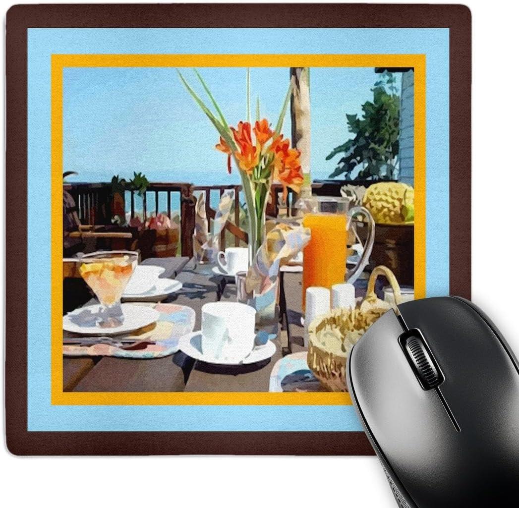 3dRose Tropical Dining Mouse Pad, 8" x 8" (mp_14960_1)
