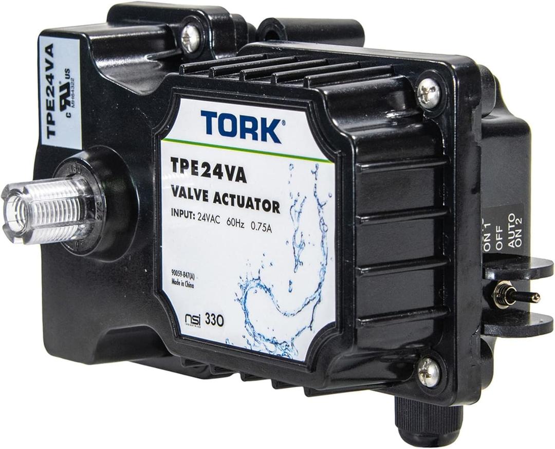 TORK TPE24VA 24-Volt Authentic Valve Actuator Control, Compatible with all 24VAC Control Systems, for Pools, Spa, Solar Equipment, UL Approved for Safety (4.25 x 6.5 x 3.75 inches)