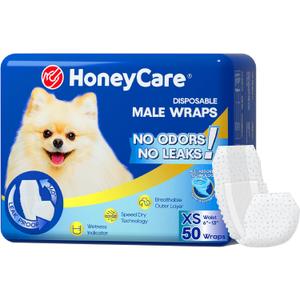 HONEY CARE All-Absorb A27 Male Dog Wrap, 50 Count, Extra Small