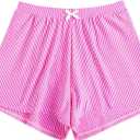 ZAFUL Women's Swim Shorts High Waisted Bow Gingham Floral Print Boyshorts Bathing Suit Swimsuit Bottoms Board Shorts (S)