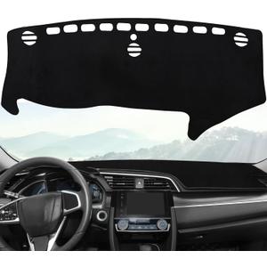 Dash Cover Custom Fit for 2017-2025 2026 Chrysler Pacifica Minivan Advanced Sun Glare Reducer UV Protection Dashboard Cover Mat Premium Black Flannel Dash Mat Non-Slip Easy Install