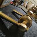 Amerdeco 1 Pack Champagne Bronze Privacy Door Handles, Champagne Bronze Interior Door Knobs,Heavy Duty Door Lever for Bedroom and Bathroom, Reversible Keyless for Right & Left Side AM0034