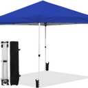 POP Up Canopy 10X10 FT,Easy Set-up,Heavy Duty Folding Shelter with 4 Sandbags,Ropes,Adjustable Straight Leg Heights,Outdoor Patio Sun Shade for Parties,Garden,Blue (10'X10')