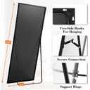 Mirror Full Length, Upgraded 21"x64" Body Wall Mirrors with Shatter-Proof Glass, Floor Standing, Hanging or Leaning, Tall Mirror with Stand Aluminum Alloy Frame for Bedroom, Black