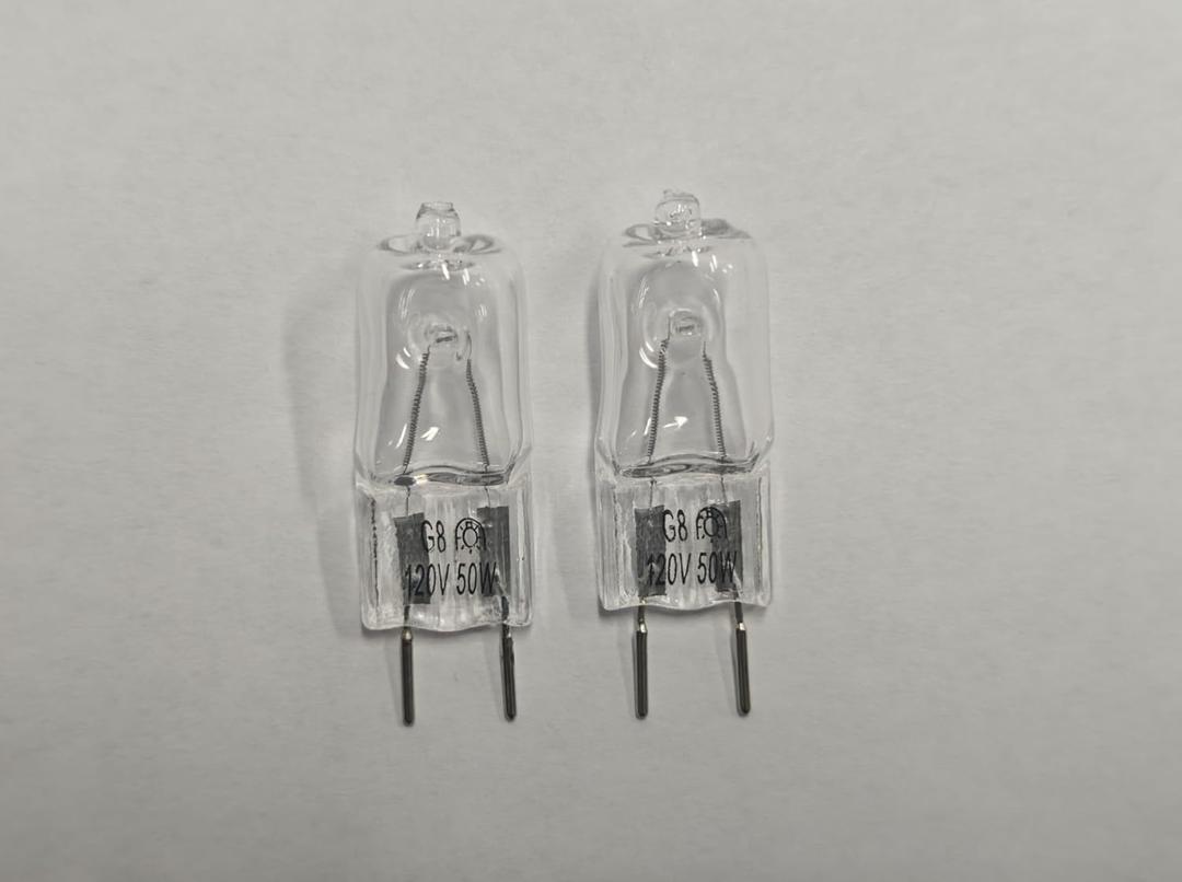 6912A40002J Microwave Halogen Light Bulb 120V 50W G8-2 Pack, for LG Kenmore LMV2031ST LMV2031BD 83543 etc(Replaces 2025028 AH3610037)