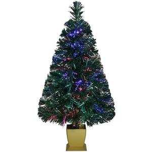 TREEDANART 32inch Green Fiber Optic Christmas Tree, Small Christmas Tree with Lights Artificial Prelit Tabletop Xmas Tree Holiday Home Decorations, USB Adaptor Included