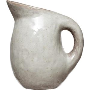 Neutral Reactive Glaze Stoneware Pitcher 8.25"L x 6"W x 9.5"H 64 oz.