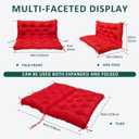Swing Replacement Cushions for Outdoor: 2-3 Seater Bench Cushion with Ties | Thick Waterproof Patio Swing Cushion with Backrest for Garden Porch Backyard Furniture, 60x40in, Red