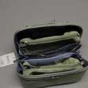 BOYATU Travel Makeup Bag Organizer Cosmetic Bag: 3 Pcs Set Make up Bags for Women with Handle - Waterproof Vegan Leather Toiletry Bags with Comparments (Green)