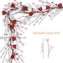 Winlyn 5.2 Ft Artificial Valentine's Day Garland Red Pink White Glitter Heart Garland with Berries for Valentine Party Holiday Wedding Festive Home Mantel Front Door Decor Dinner Table Centerpiece