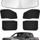 Canvcle Window Shades for Ford F150 4Door 2021-2025 2026 F-150 Accessories Windshield Sun Shade Side Rear Window Covers Sunshade Sun Visor Privacy Protection for Camping Keep Vehicle Cool Black 5 PCS