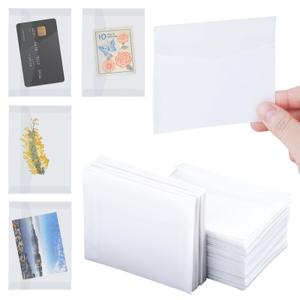 50 PCS Glassine Envelopes 7 x 5 Inch Translucent Envelopes for Stamps, Clear Envelopes Self Sealing Mini Envelopes for Seeds Stamp Coin Collecting Lottery Ticket Card