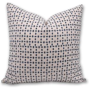 Pillow Covers Handmade Block Floral Print Duck Canvas 14x14 Inch Throw Pillowcase Cushion Cover Farmhouse, Living Room, Fall Decoration for Sofa, Couch and Bed (Diamond-Gray)