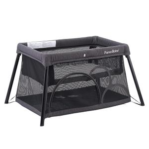 Pamo Babe Travel Crib - Lightweight Baby Playpen with Bassinet, Portable Mini Playard (Gray)