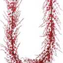 idyllic 6 Ft Valentine's Day Pink & Red Flower Wreath Decorations, Artificial Floral Garland with Bendable Stems for Front Door Mantel Table Bedroom Wedding Decor