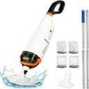Cordless Handheld Pool SPA & Hot Tub Vacuum - 26.5GPM Suction, 98.82",1H Runtime, Directional-Control, Rechargeable Pool Cleaner for Above Ground & Inground Pool - White