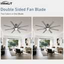 60 Inch Smart Ceiling Fan, Silver Indoor/Outdoor Ceiling Fans with Lights and Remote, Compatible with Alexa/Google/App, 3CCT Dimmable 6 Speeds Timing for Living Room Bedroom Patio