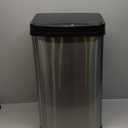 NINESTARS DZT-50-28 Automatic Touchless Motion Sensor Rectangular Trash Can, 13 Gal, Black Trim