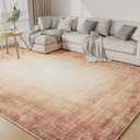 9x12 Area Rugs for Living Room, Machine Washable Non Slip Area Rug Modern Abstract Indoor Rug Carpet Ultra Soft Rugs for Bedroom Dining Room Playroom Bedside Office,Rust Red
