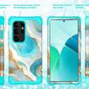 Hocase for Galaxy S24 Ultra Case, Shockproof Heavy Duty Hard Plastic+Soft Silicone Rubber Bumper Hybrid Dual-Layer Protective Case for Samsung Galaxy S24 Ultra 6.8" 2024 - Teal