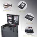 Rolling Makeup Case on Wheels 6-in-1 Cart With Drawer/Polish Slots/Tool Pad