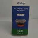 360 Set 2 oz Jello Shot Cups with Lids, Sturdy & Food Safe Disposable Plastic Portion Condiment Dipping Sauce Cups, Small Containers for Salad Dressing