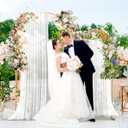 6.6FT Metal Arch Backdrop Stand Gold Balloon Arch Frame for Wedding Party | Metal Arch Backdrop Stand Gold Arched Backdrop Frame for Ceremony Birthday Bridal Baby Shower Garden Arch Decoration