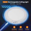 HLCZLUZ Rechargeable Motion Sensor Ceiling Light Indoor Outdoor w/Remote, 7.08 Inch Battery Operated Flush Mount Ceiling Light 3000K 4000K 6000K 400LM Dimmable for Closet Hallway Laundry Stairs (1)