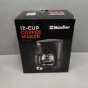 Mueller 12-Cup Drip Coffee Maker - Borosilicate Carafe, Auto-Off, Reusable Filter, Anti-Drip, Keep-Warm Function, Clear Water Level Window Coffee Machine, Kitchen Essentials & Accessories (Black)