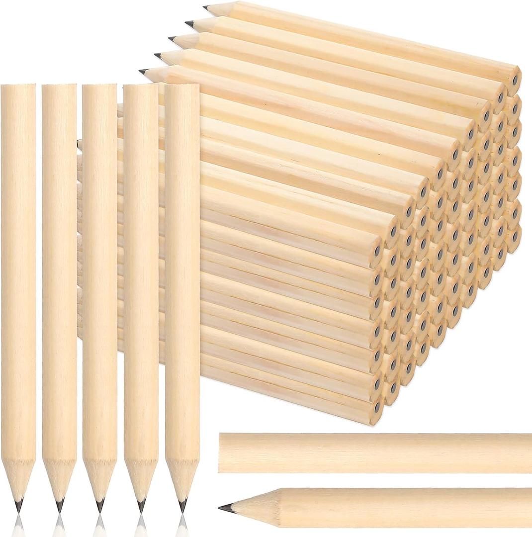 Fuutreo 200 Pcs 200 Pcs Golf Pencils Bulk 2 HB Mini Half Pencils Round Pre Sharpened Natural Wooden Short Back to School Gift for Bridal Shower Wedding Boss Employee Gift Supplies, 3.5 Inch