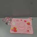 Boaretiu for iPad 9th/8th/7th Generation 10.2 Inch Case (2021/2020/2019) - Soft Silicone Cute Cartoon with Shoulder Strap & Rotating Stand Kawaii for Women Girls Girly Teens Cover, Strawberry