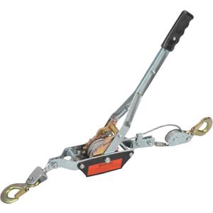 2 Ton Heavy Duty 2 Hook Steel Cable Dual Gear Power Puller Come Along Chain Winch Ratchet Tool, Automotive Hoist Hand Winch Cable Puller Stretcher Lift