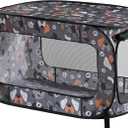 Beatrice Home Fashions Portable, Collapsible, Pop Up Kennel Travel Cat and Dog Crate, 32.5" L x 19.5" W x 19.5" H, Face of Love