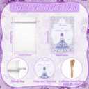 50 Sets Quinceanera Party Favors Bulk for Guests 2.2oz Acrylic Clear Shot Glasses Thank You Cards with Organza Bags Anos Sweet 15 Birthday Party Favors(Purple)