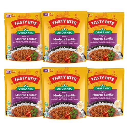 Tasty Bite Organic Madras Lentils, 10 Ounce, Pack of 6, Ready to Eat, Microwavable Entree, Vegetarian (APR 30,2027)