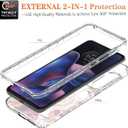 Case for Moto Edge 2022/Motorola Edge 2022 5G UW XT22051 with Tempered Glass Screen Protector, Floral Design Full Body Protective Cell Phone Cover for Motorola Moto Edge 2022 5G Purple Flower