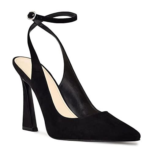 Reoplty Womens Closed Toe Ankle Strap Heels Pointed Toe Pumps Shoes Slingback High Heel Wedding Dress Shoes 8.5