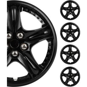 SCITOO 4pcs Set of 14-Inch Black Hubcaps can be Easily Installed on Car Truck SUV,Suitable for a Variety of Models,Beautiful and Rust-Proof