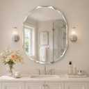 30x36 Inch Oblong Oval Frameless Beveled Edge Bathroom Mirror