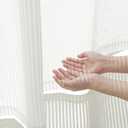 NICETOWN Non-See-Through Pure White Striped Sheer Curtains 80 inches Long for Living Room, 34" W Semi Sheer Grommet Window Treatment Light Filtering Drapes for Home Office Bedroom