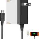 AC Adapter for Nintendo Switch, Fast Travel Wall Charger 15V 2.6A Fast Charging Kit for Nintendo Switch/Lite/OLED, Support TV Mode (Black and White)