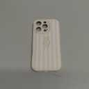 KANGHAR Compatible with iPhone 16 Pro Case, Silicone Stripes Cute Pattern, Wristband Kickstand Camera Protection Soft Slim Cover for Girls Women -White