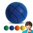 Womefic Silent Basketball No Noise, Uncoated High-Density Foam Quiet Basketball, Quiet Bounce Basketball Soundless Basketball Silent Basketball Dribbling Indoor (9.4in, Blue)