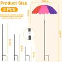 3Pack Upgraded Plant Umbrellas for Outdoor Plants, 23.6" Garden Plant Umbrella Shade with Adjustable Angle, 40.5" Higher Sun Shade for Plants, Potted Plant, Garden Beds3pcs rainbow