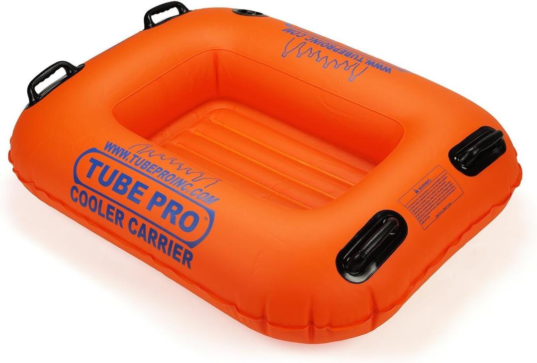 Premium Orange River Cooler Carrier 50 Quart- Heavy Duty, Commercial Grade, Inflatable
