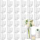Nuogo 90 Pcs Plastic Cylinder Vases Tall Plastic Flower Vases for Centerpieces Hurricane Candle Holder for Home Wedding Office Party Formal Dinners Decorations (4''/6''/8'')